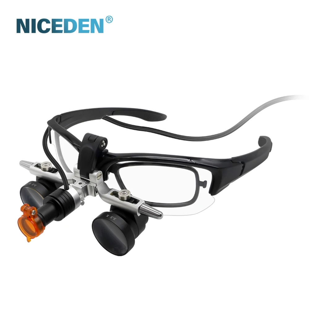 NICEDEN Dental Magnifying Glasses Can Be Fitted With Myopia Glasses Soft Eye Protection Design Intelligent Precise Focus Pressur