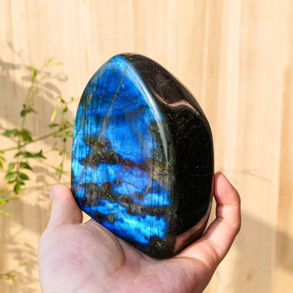 100g-500g Natural Violet Moonstone  Labradorite Geometrical Shape Ornament Gemstone Polished Quartz Healing Crystal Home Decor