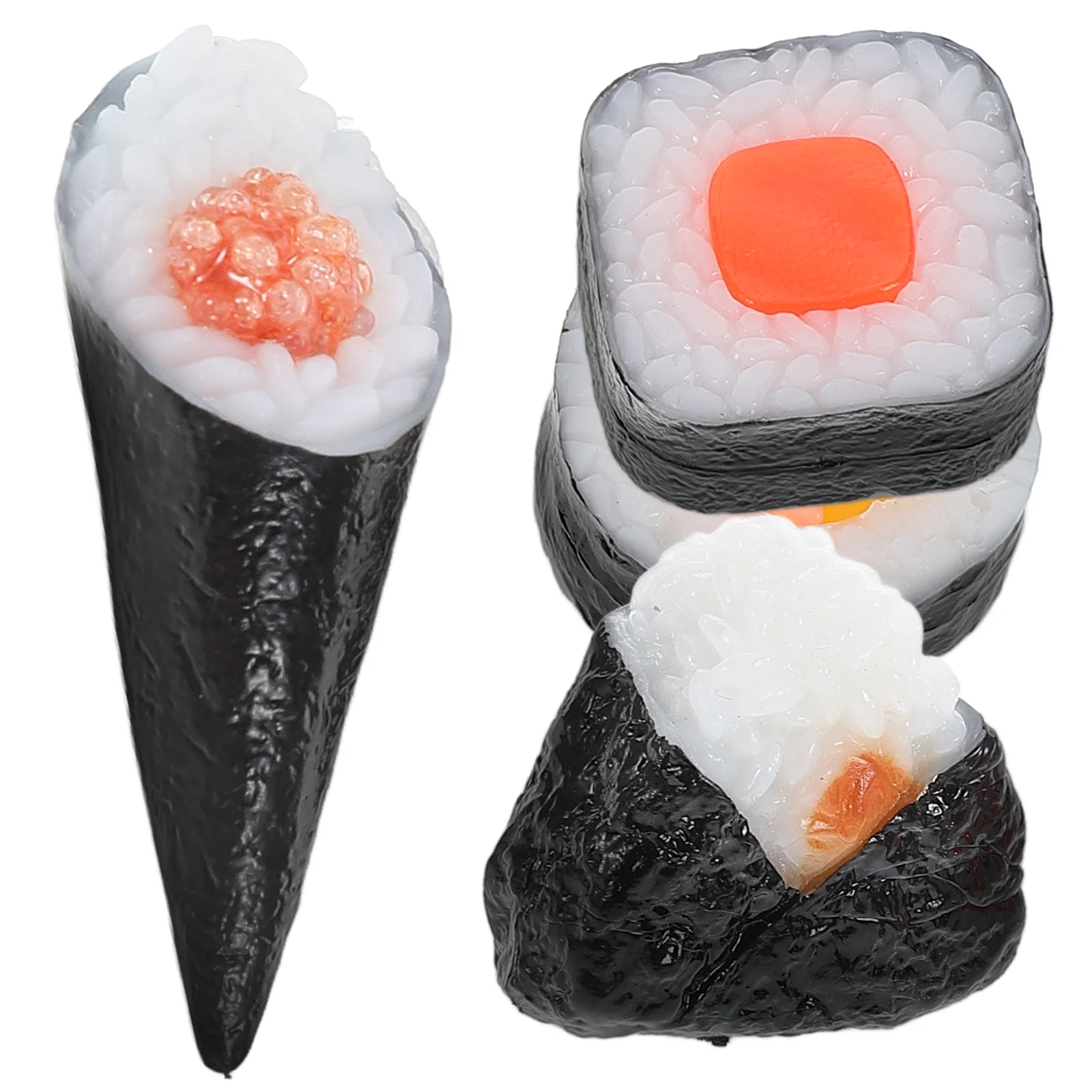 4 Pcs Sushi Model Realistic Food Decor Props Birthday Decorations Salmon Simulated Play Artificial Pvc Fake Toys