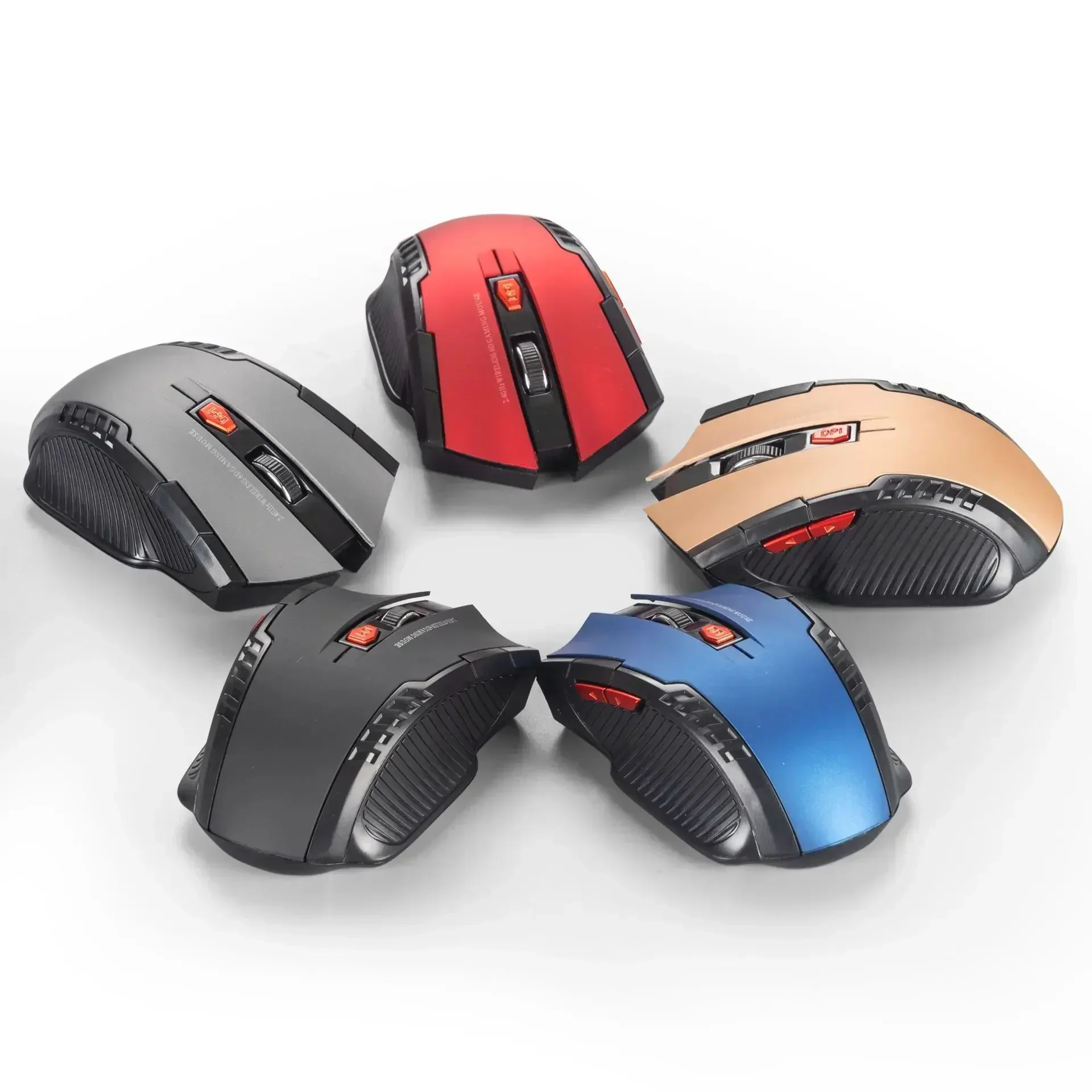 Mouse da gioco wireless ad alta precisione da 2,4 GHz con 6 pulsanti Mouse Bluetooth ergonomico retroilluminato silenzioso USB 1600 DPI per PC portatile