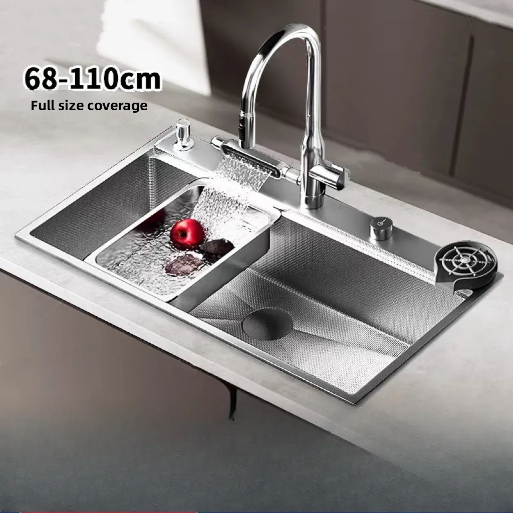 

Большая утолщенная посудомоечная машина с одним баком SUS304, кухонная мойка из нержавеющей стали