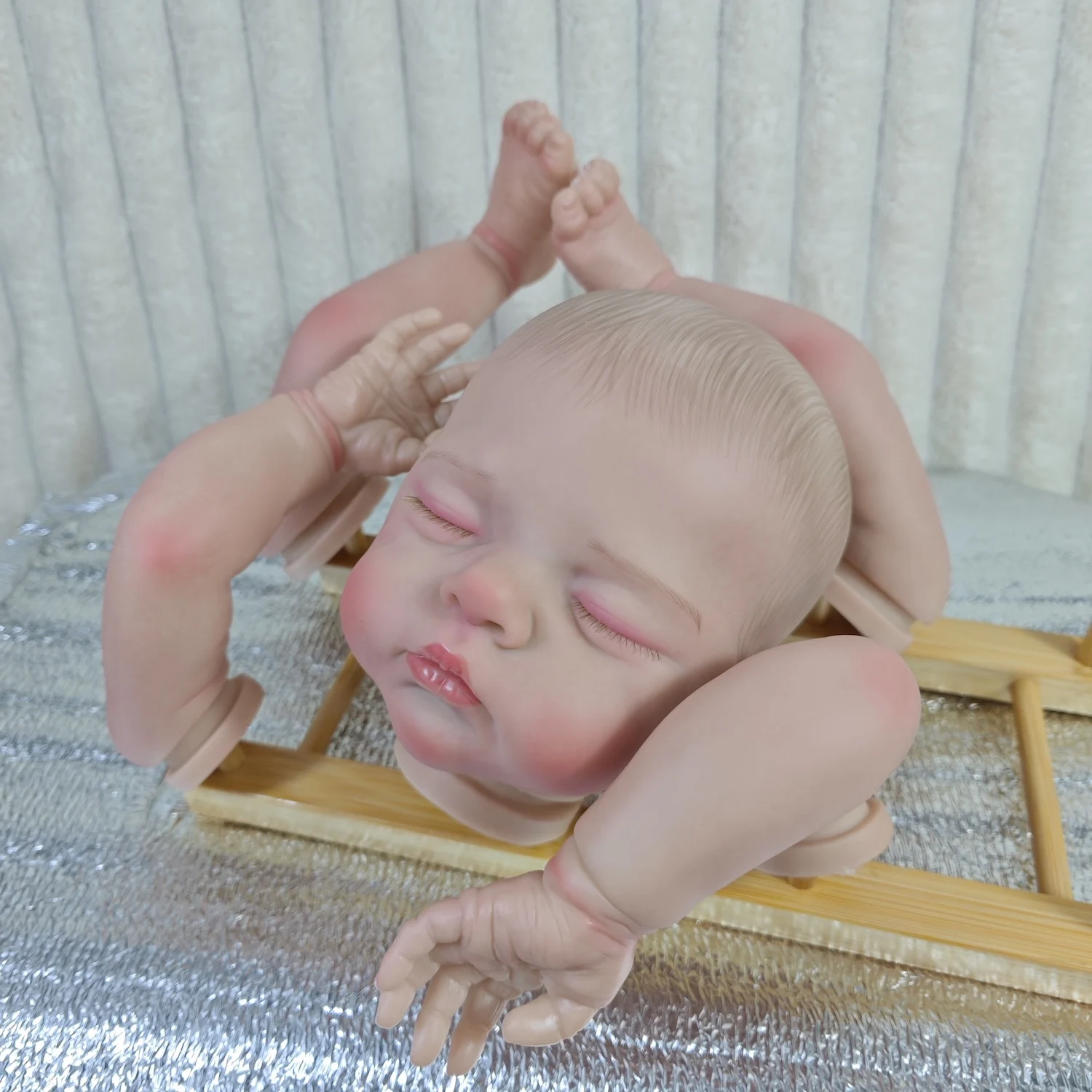 20 Inch Already Painted Reborn Doll Kit Irys With Painted Hair and Cloth Body Unassembled Handmade Doll Parts DIY
