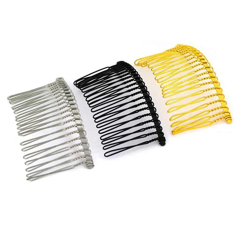 

10Pcs 20 Teeth Metal Twisted Wire Hair Clip Comb Base for Diy Hair Comb Clip Handmade Bridal Hair Decorative Jewelry Accessories