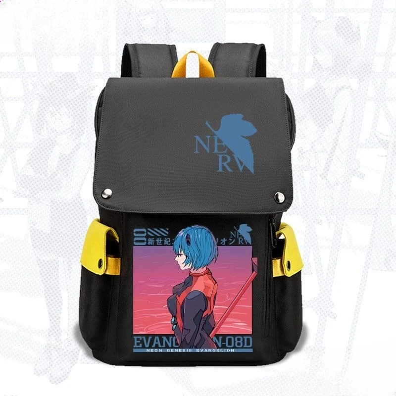 NEON GENESIS EVANGELION Ayanami Rei Asuka Langley Soryu bolsa escolar bidimensional para estudantes mochilas casuais masculinas e femininas