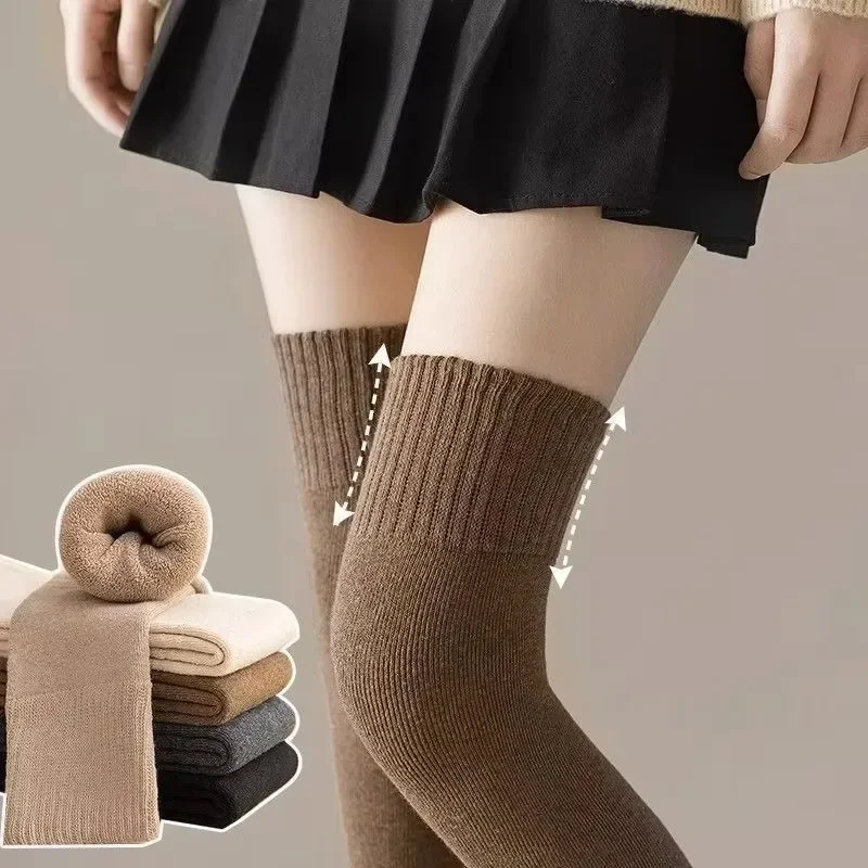 1Pcs Long Socks Knee High Socks Waistband Anti Slip Socks Autumn and Winter Knee High Socks Warm Long Tube Knee Protection Socks