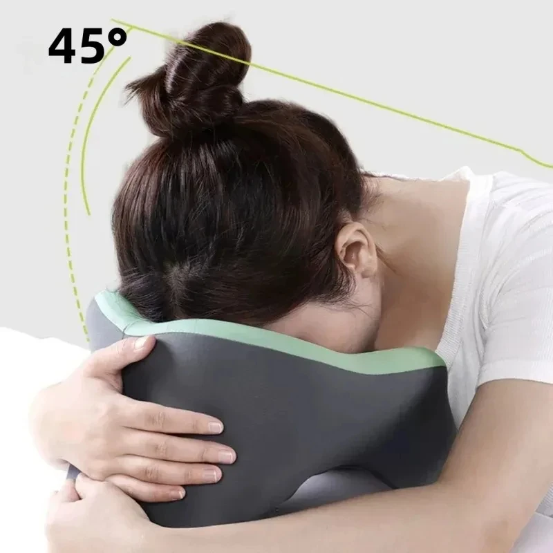 U-Shape Memory Foam Nap Pillow Office Desk & Travel Ergonomic Neck Support Cushion Relieves Neck Pain from Sitting Sleep