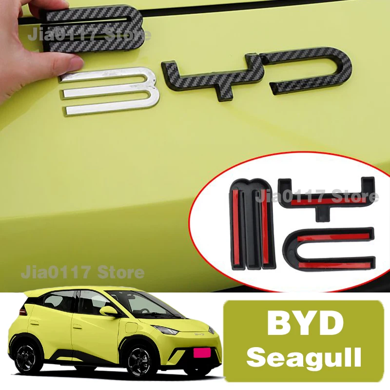 Car Styling Plastic Rear Emblem Front Grille Badge High-end Decals Auto Exterior Decoration For BYD Seagull 2023 2024 2025