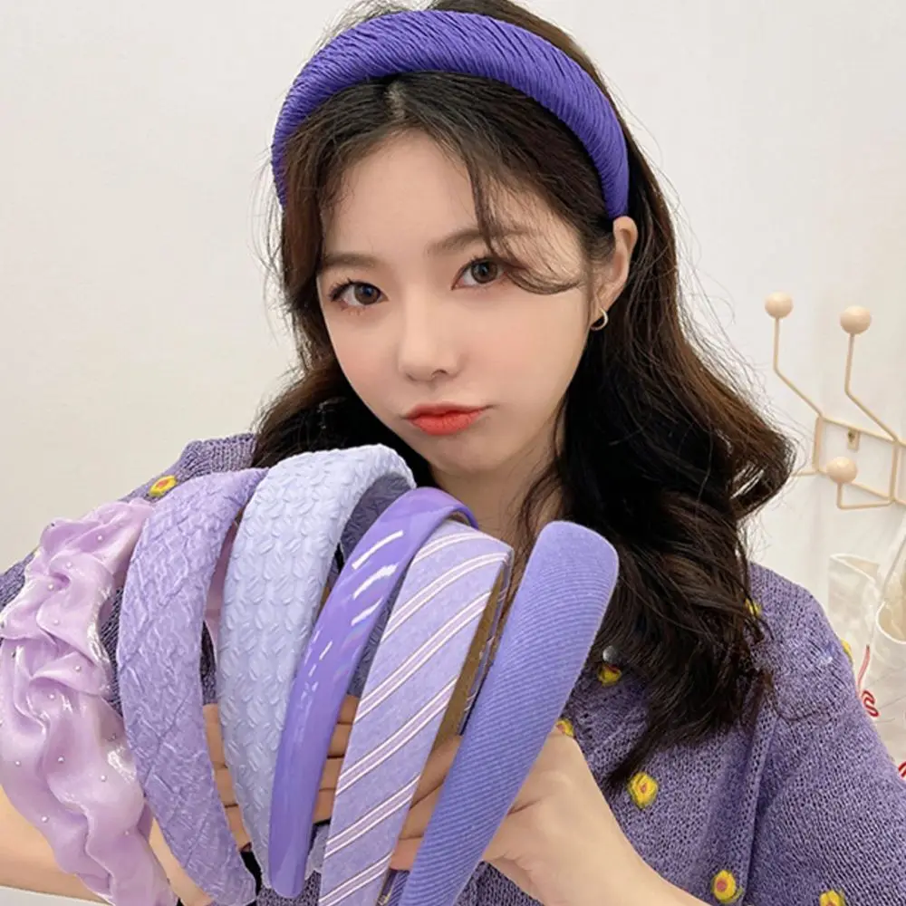 Purple Colors Temperament Fashion Design Very Peri Hair Hoop Women Hair Accessories Sponge Hairband Korean Style Headband