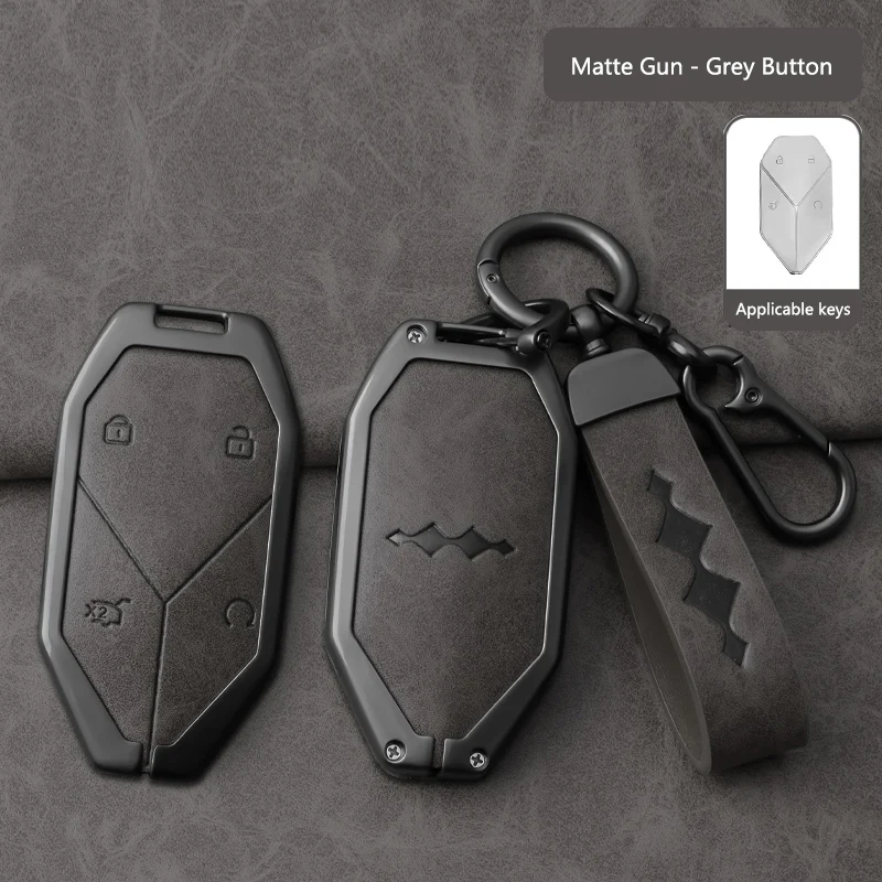 Funda protectora de aleación de zinc y cuero para llave de coche, compatible con BYD Formula Leopard SUPER 5 Ultra 8 Titanium 3 9 Fang Cheng Bao