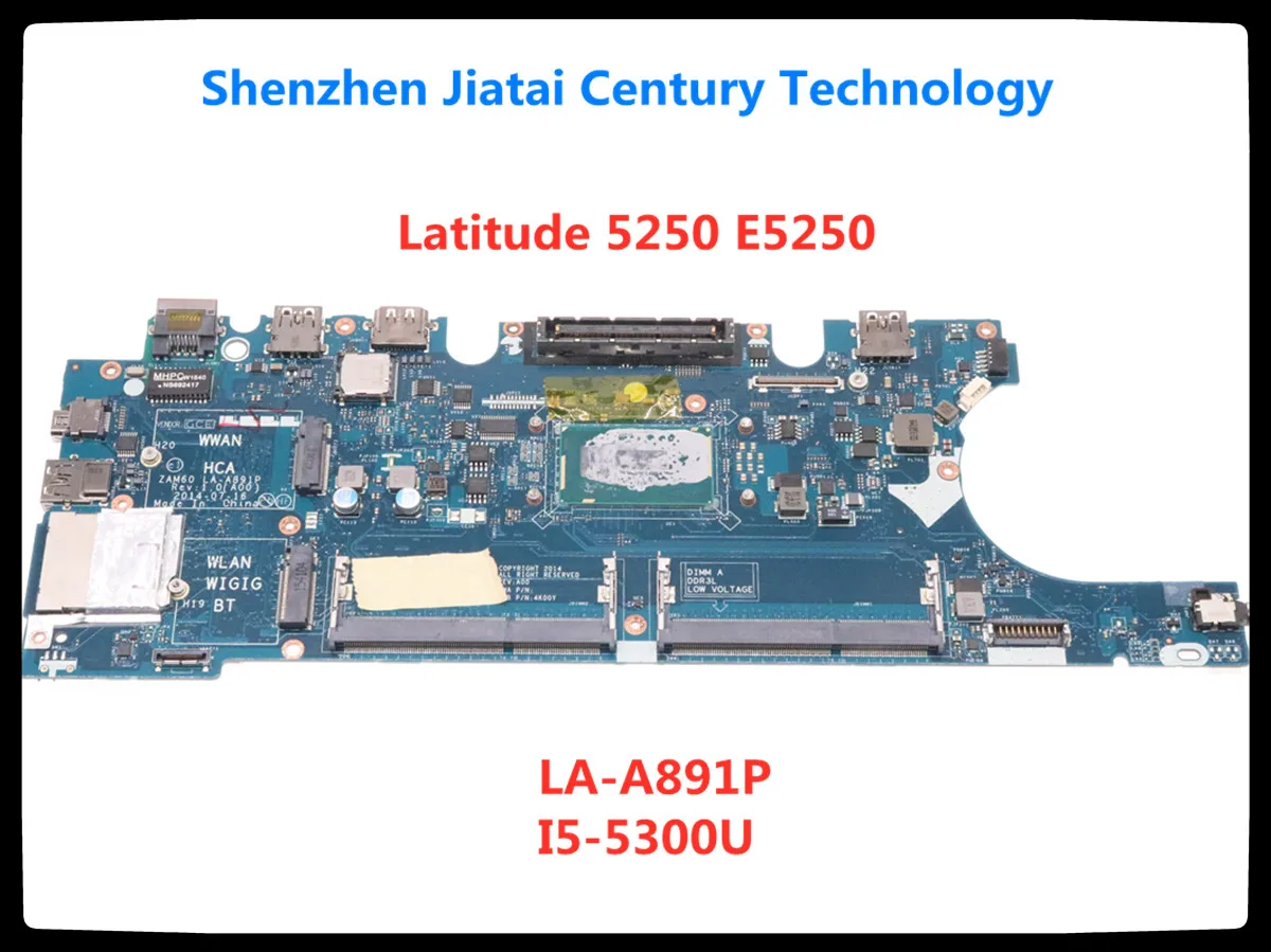 Laptop motherboard ZAM60 LA-A891P CN-07WRRW WITH I5-5300U FOR DELL Latitude 5250 E5250 100% fully tested