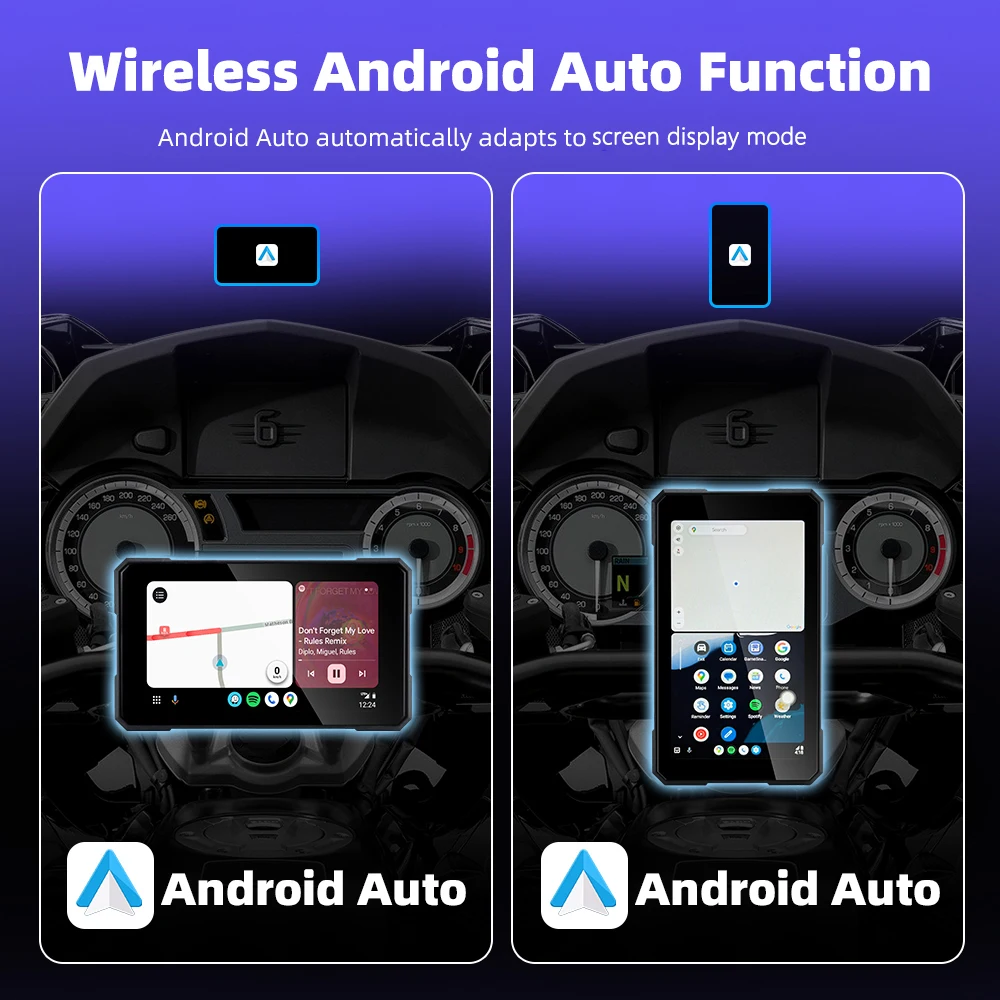 Maxca 5 inch Rotatable Motorcycle Screen with Apple Carplay
