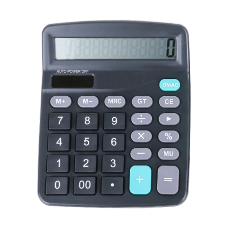 Calculadora de escritorio de 12 dígitos, herramienta de contabilidad comercial, batería y energía Solar, botones grandes transparentes, calculadoras electrónicas Lcd