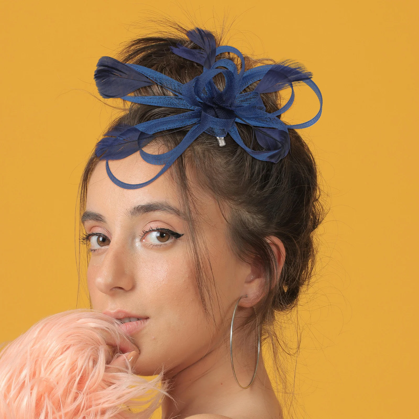 مشبك شعر أزرق عتيق لحفلات الزفاف والولائم وعصابة رأس أنيقة وإكسسوارات الزفاف