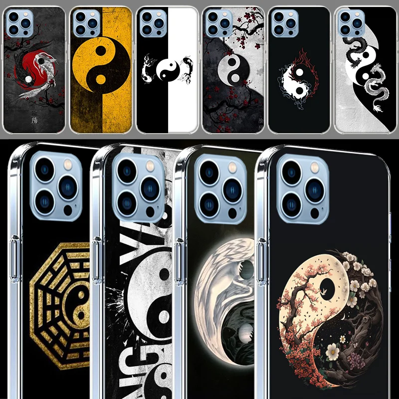 Capas de Celular com Oito Diagramas Taiji Yin Yang para iPhone 17E 16E 17 Air 16 Pro Max 15 Pro 14 Plus 11 13 12 Mini