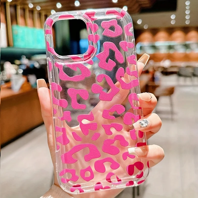 Roos Luipaard Patroon Zacht Helder Hoesje Voor Samsung Galaxy S24 S23 Ultra S22 Plus S21 Fe A14 A34 A54 A13 A33 A53 5G A15 A55 Cover