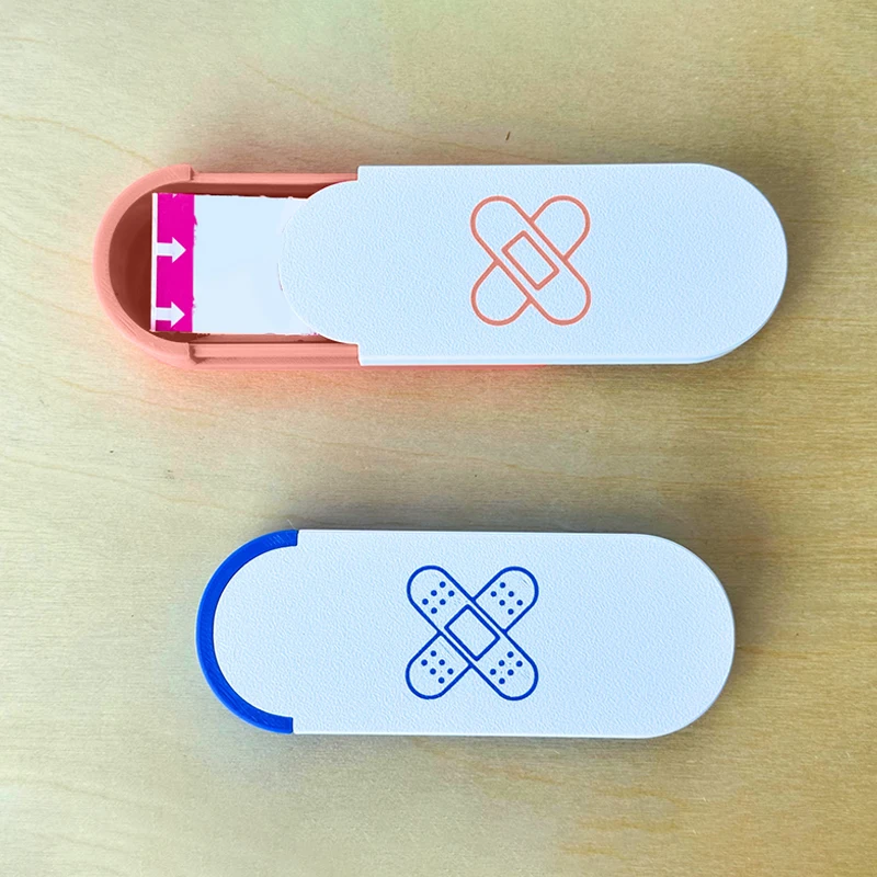 Colourful Cute Band-Aid Storage Box Portable Sliding Toothpicks Swabs Dental Flossers Organization Home Office Travel Essentials