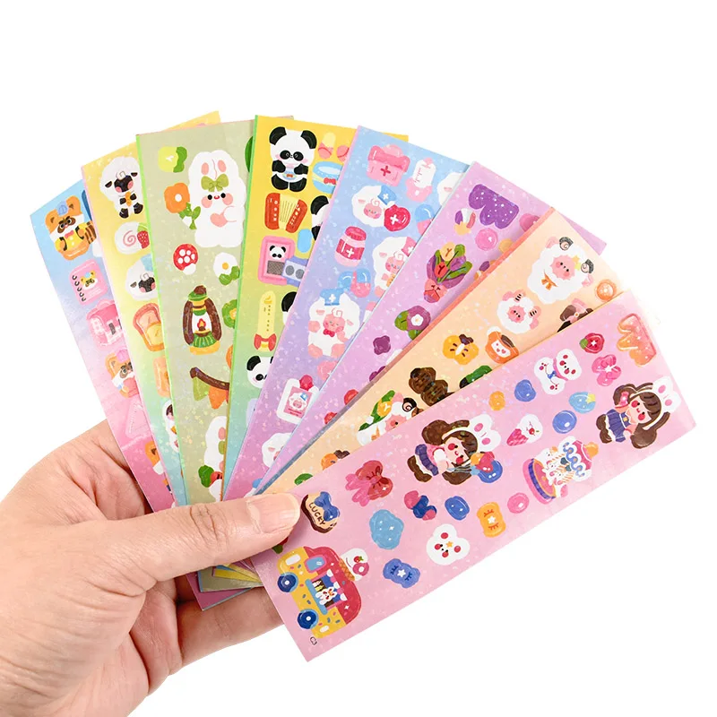 Mix 50 Sheets Cute Cartoon Animal Stickerskid's Favors DIY Stationery Decoration Stickers Suitable For Diaries,Cups,Scrapbooks