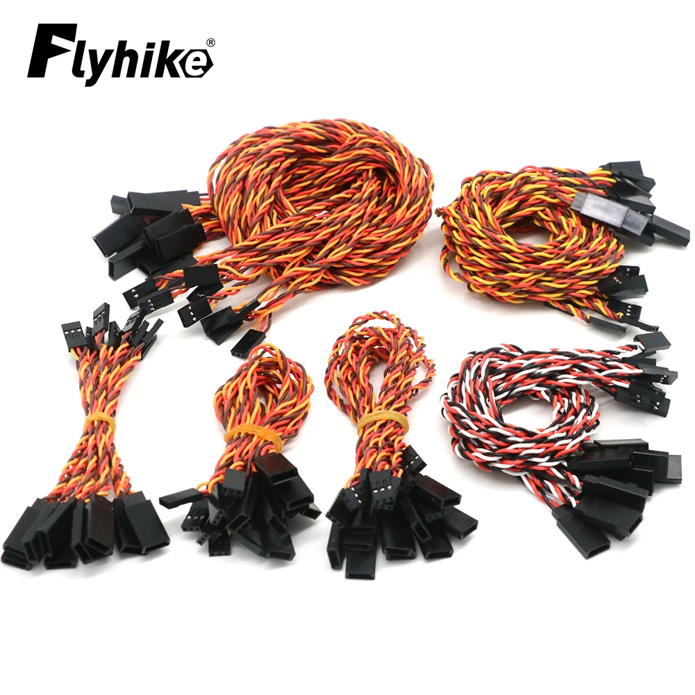 10pcs 10 / 15 / 30 / 50 / 100cm Servo Extension Cable 30 / 60coreFor Futaba JR Anti-interference Servo Extension Line