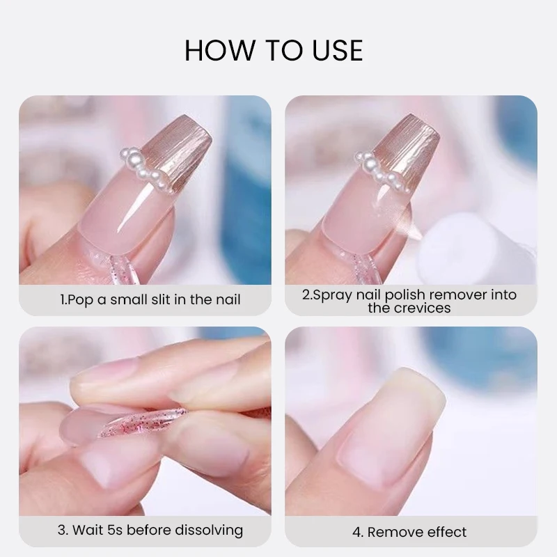 100ml Nail Gel Remover Press ON Nails Tips Soak Off Solid adesivo Gel UV soluzione per la rimozione delle unghie finte Manicure liquida strumenti per unghie