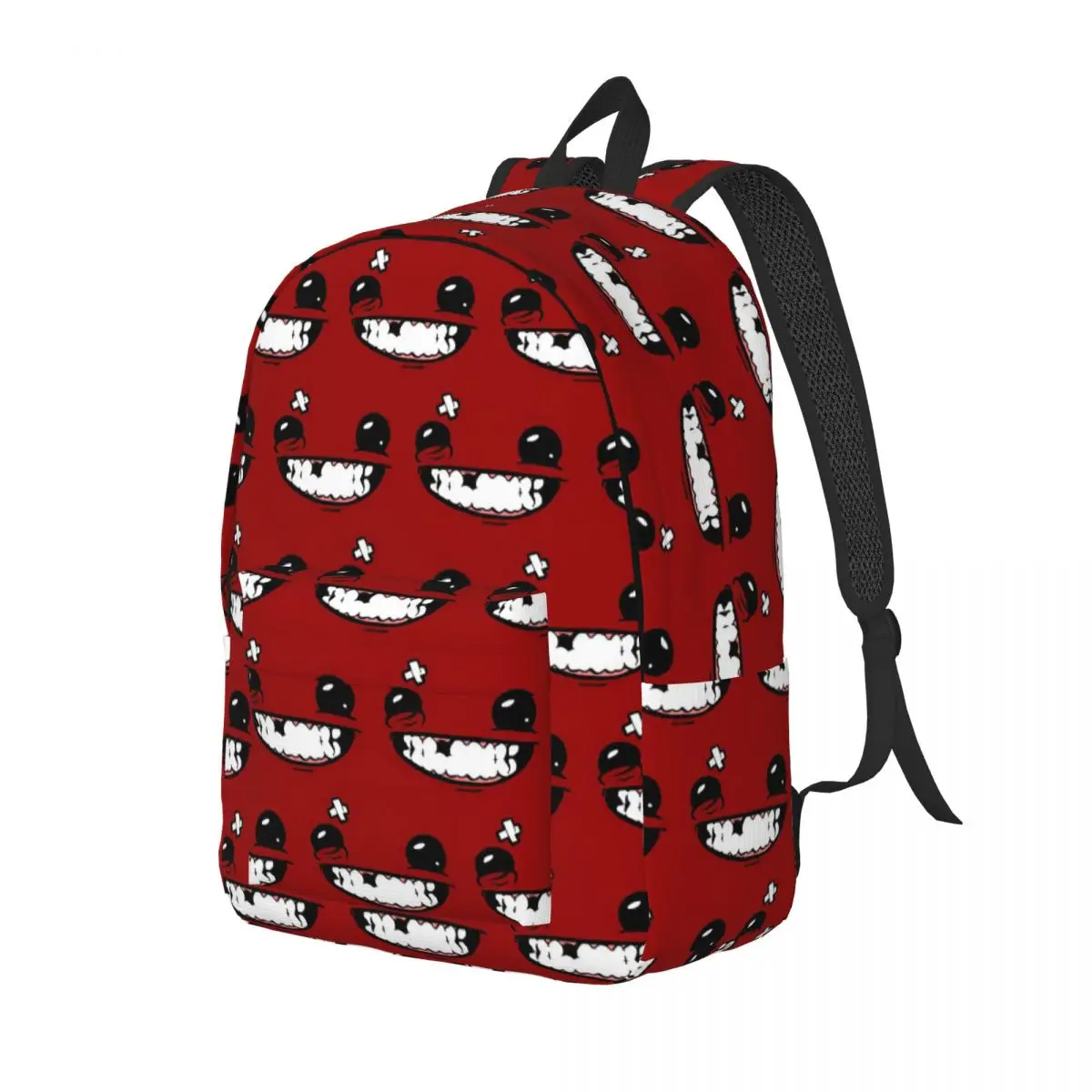 Supermeatboy Logo Super Meat Boy Logo Game Cool Hot New Fresh Red Sexy Smile Student Backpack School Bag Bookbag Shoulder Bags