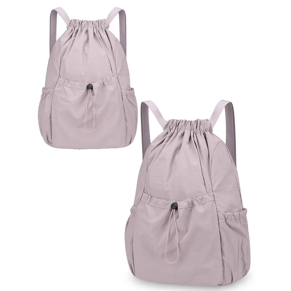 حقيبة ظهر كاجوال للسفر بلون سادة على الطراز الكوري حقيبة ظهر برباط خفيفة الوزن بسعة كبيرة وقابلة للطي حقيبة مدرسية للطلاب رياضية