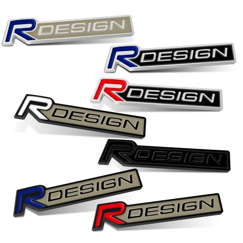 3D Chrome Metal Car R Design Letter Logo Rear Trunk Badge Emblem Sticker For Volvo V40 V60 XC60 XC40 V50 V60 C30 Accessories