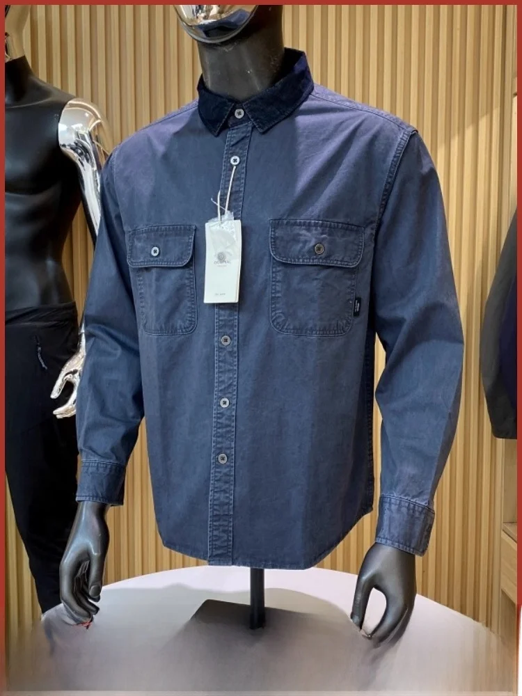 

Retro Sle Cotton Work irt for Men Long Sve Waed Cotton Spring Autumn Wear Comfortable Breathable Stand Fit Button up