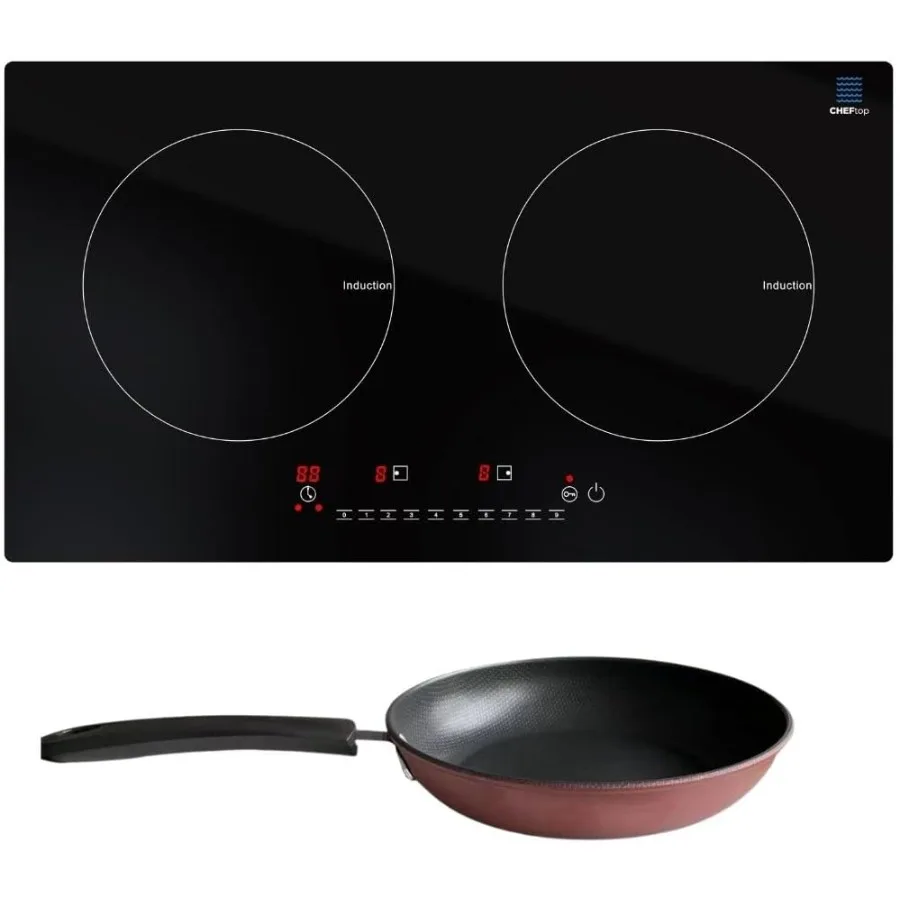 Cheftop Induction Cooktop Portable Induction Burners 120V Digital Ceramic Top with Safety Lock1800 Watt Touch Sensor Control Mu