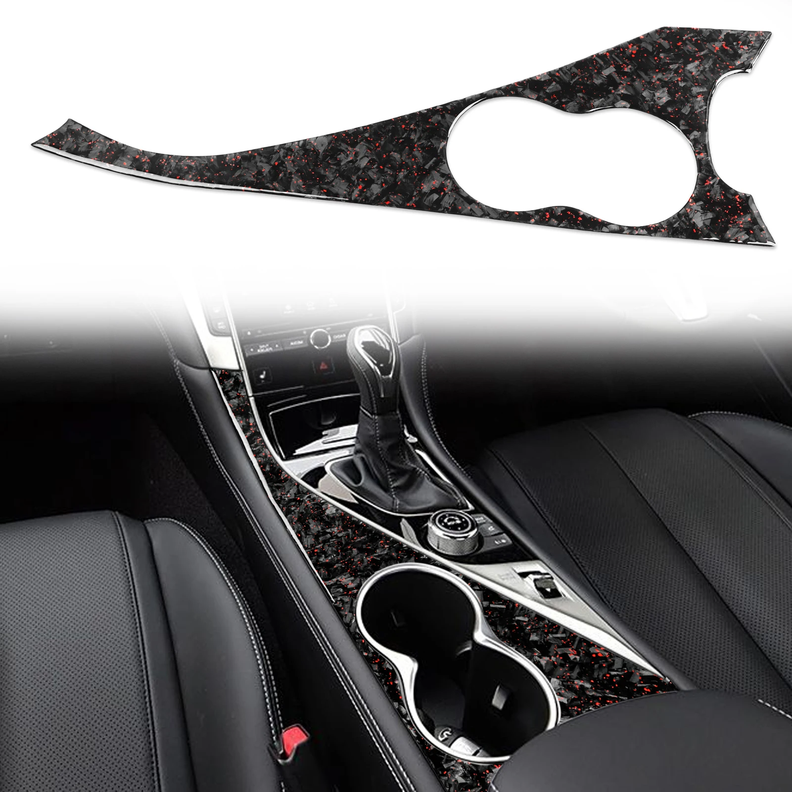 

Right-hand drive Forged Carbon Fiber Gold Foil Decoration stickers For Infiniti Q50 2014-2020