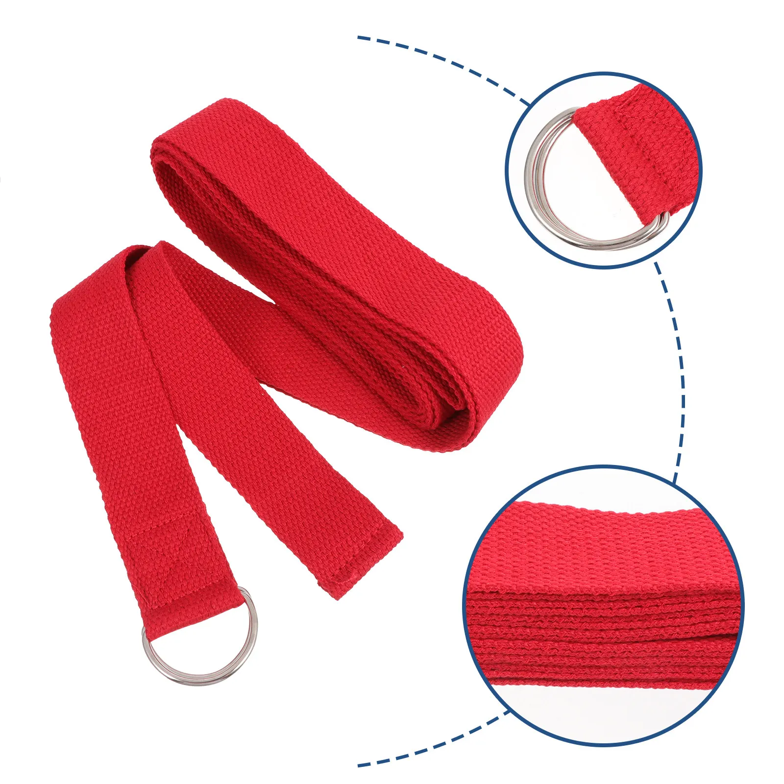 Professional Yoga Stretch Strap for Home Gym Fitness Therapy and Daily Workout Double Thread Back Stitched Heavy Duty Stretch