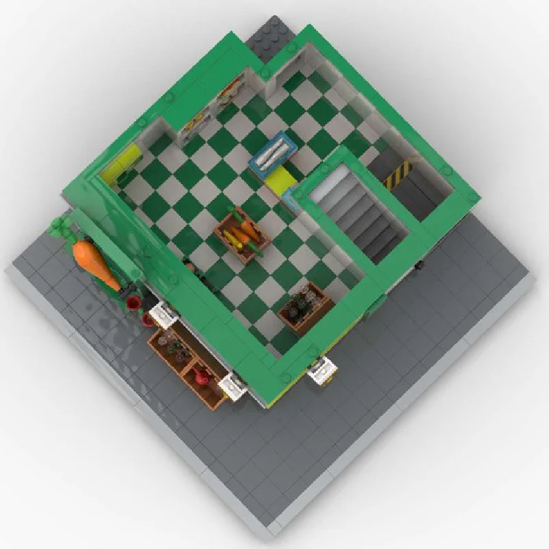 1724 Parti MOC Creative City Street Negozio di generi alimentari di lusso Modello Architettura Building Blocks Bambini fai da te Assemblaggio Mattoni Giocattoli Regali