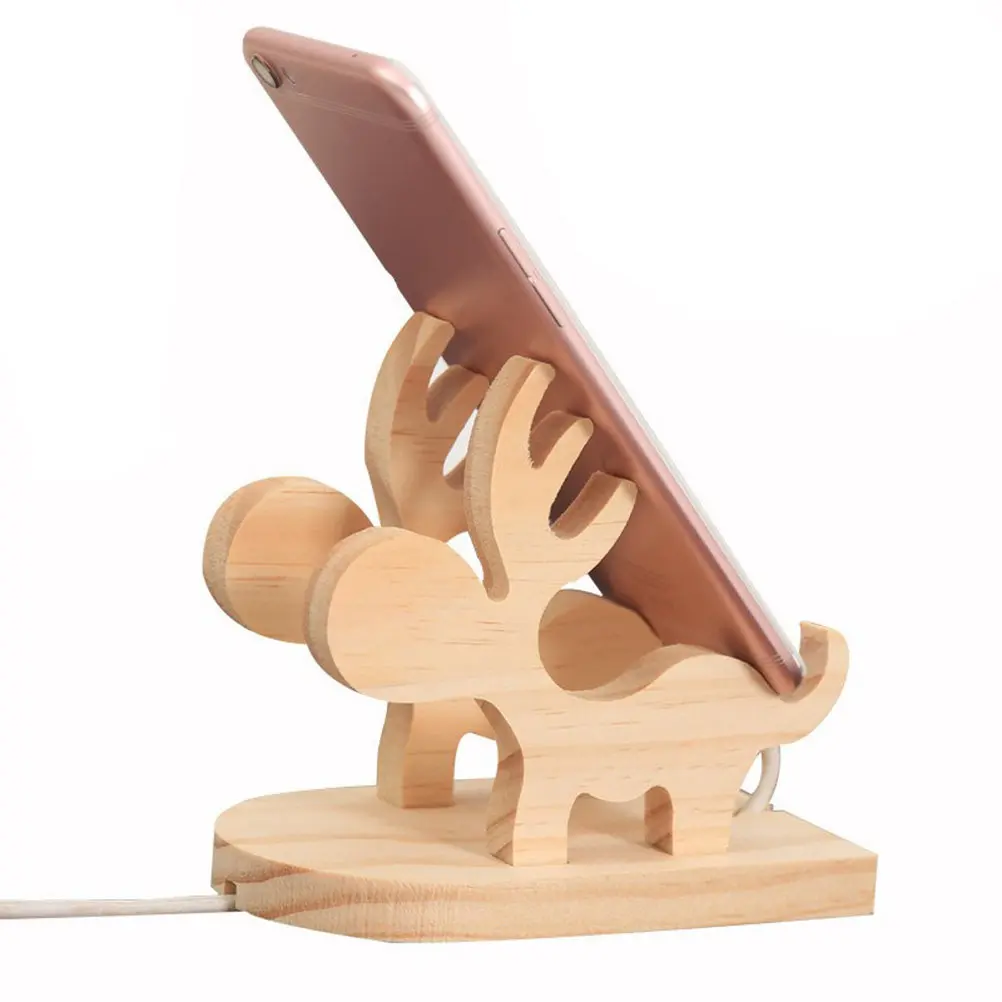 

Natural Wood Phone Stand Tablet Bracket Stable Base Universal Smartphone Holder for Video Call Reading Watching Movies Handsfree