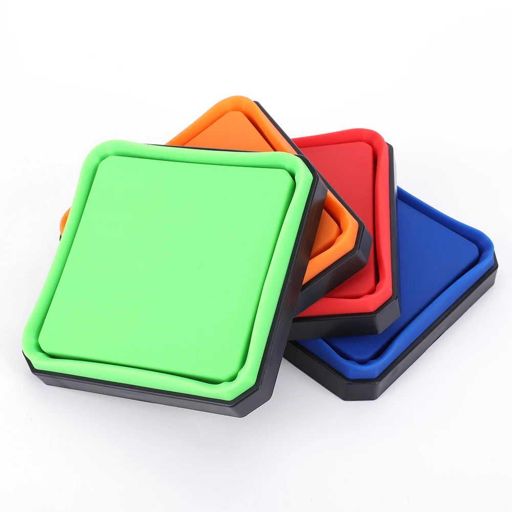 4.53 In Square Silicone Screw Bowl Collapsible Magnetic Parts Tray Magnetic Screws Tools Parts Tray Holder for Small Metal Part