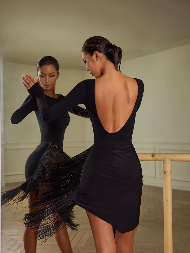 تنورة هامشية للرقص اللاتيني 30 سم تنورة قصيرة لملكة الرقص بشرابة طويلة تنورة فيكتوريا هامشية