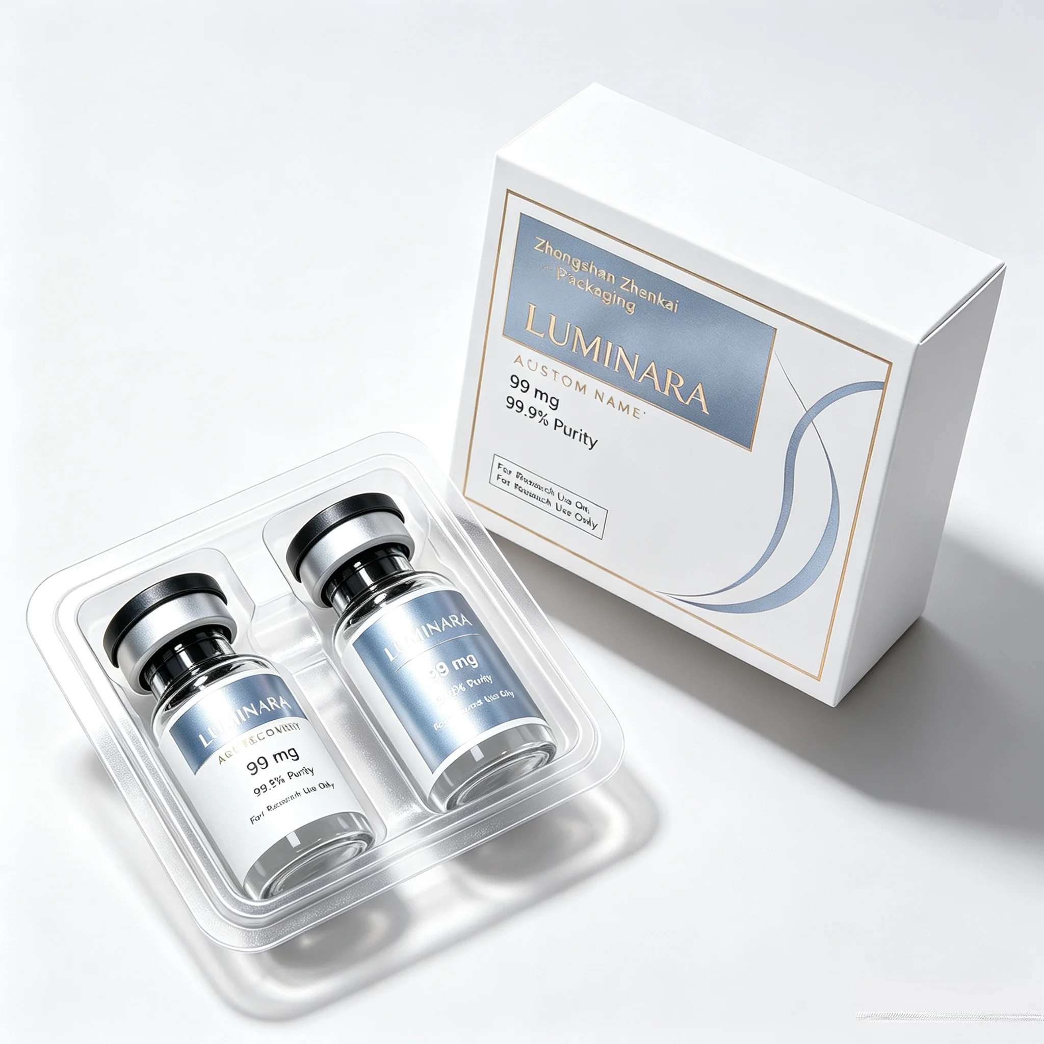 Precision Printed High Temp Resistant Self Adhesive Peptide Vial Stickers,Waterproof Labels for Injectable Supplement Packaging