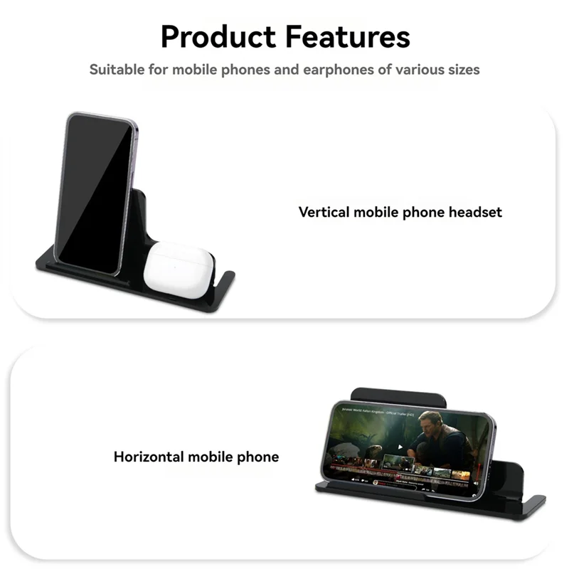 Base da tavolo universale per telefono cellulare Base da tavolo per cuffie in acrilico per cuffie Bluetooth wireless TWS-X64A