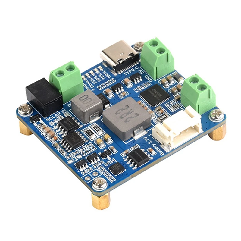 Solar Power Manager Module +Battery Case MPPT Supports 6V-24V Solar Panel Type-C 5V/3A Regulated Output Module