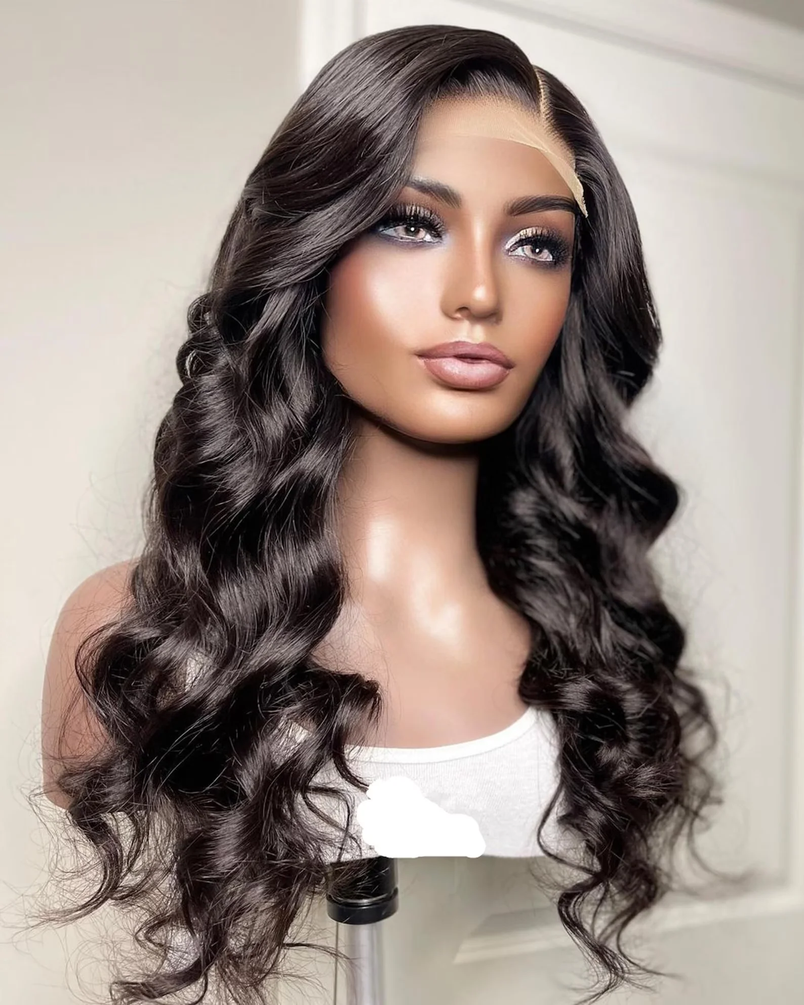 Glueless Long 26Inch Natural Black 5x5 Silk Base Body Wave Jewish Human Hair Wig Baby Hair HD Lace European Hair Preplucked