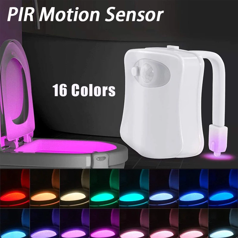 8/16Colors PIR Motion Sensor Toilet Lights LED Washroom Night Lamp Toilet Bowl Lighting For Bathroom Washroom Toilet Night Light