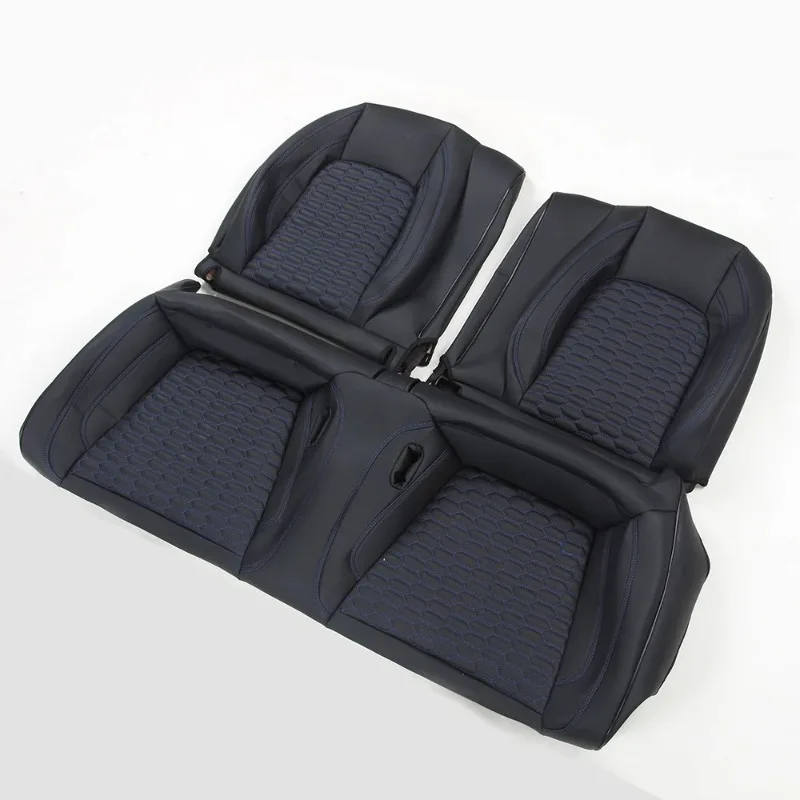 Car Seat Cover，Full Set Nappa Punched Leather Diamond Stitching，Seat Cushion，Luxury Custom，Protector，For Ford Mustang 2015-2024