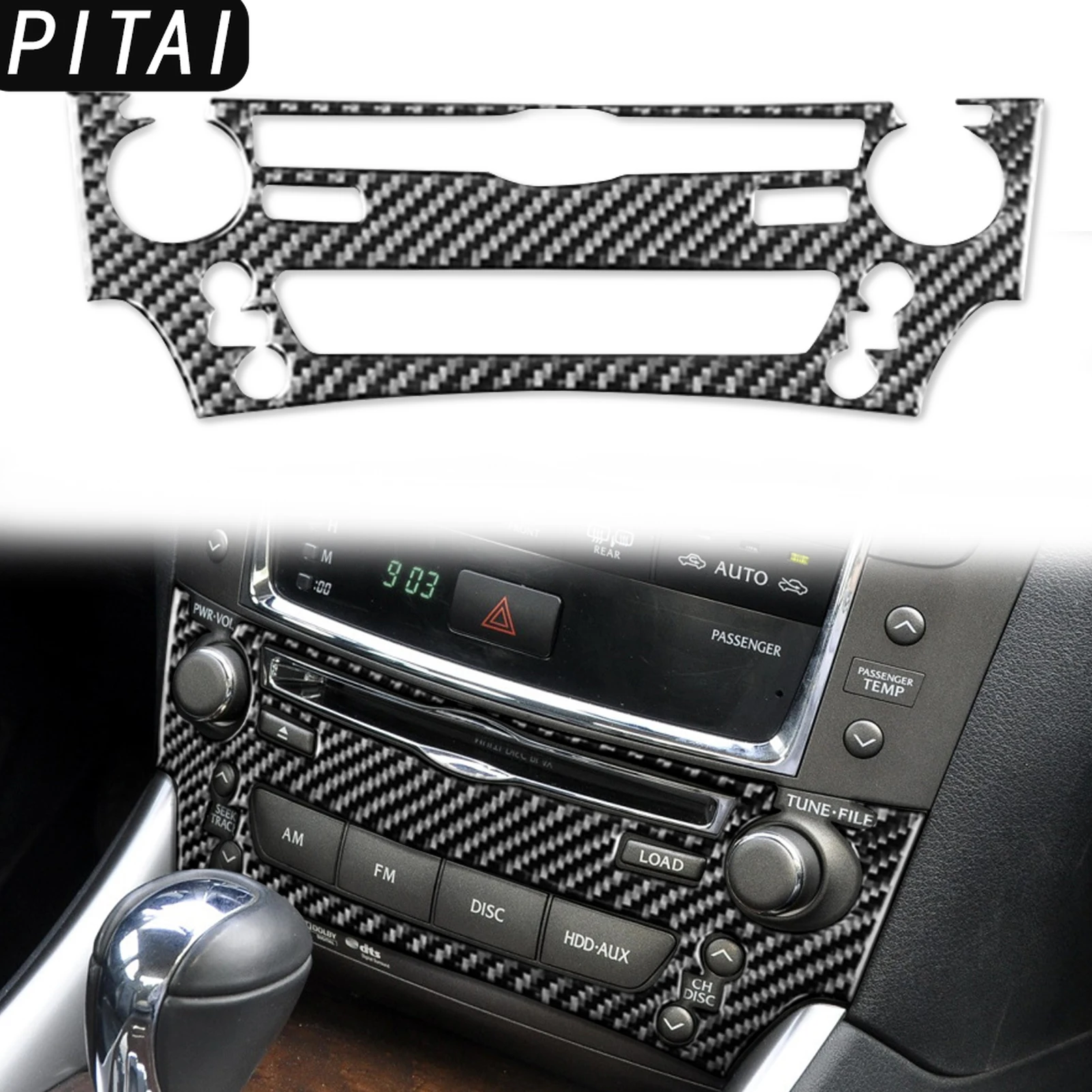 For Lexus IS250 IS300 350C 2006-2012 Carbon Fiber Gear Console Armrest Panel Trim Anti Scratch Interior Car Styling Accessories