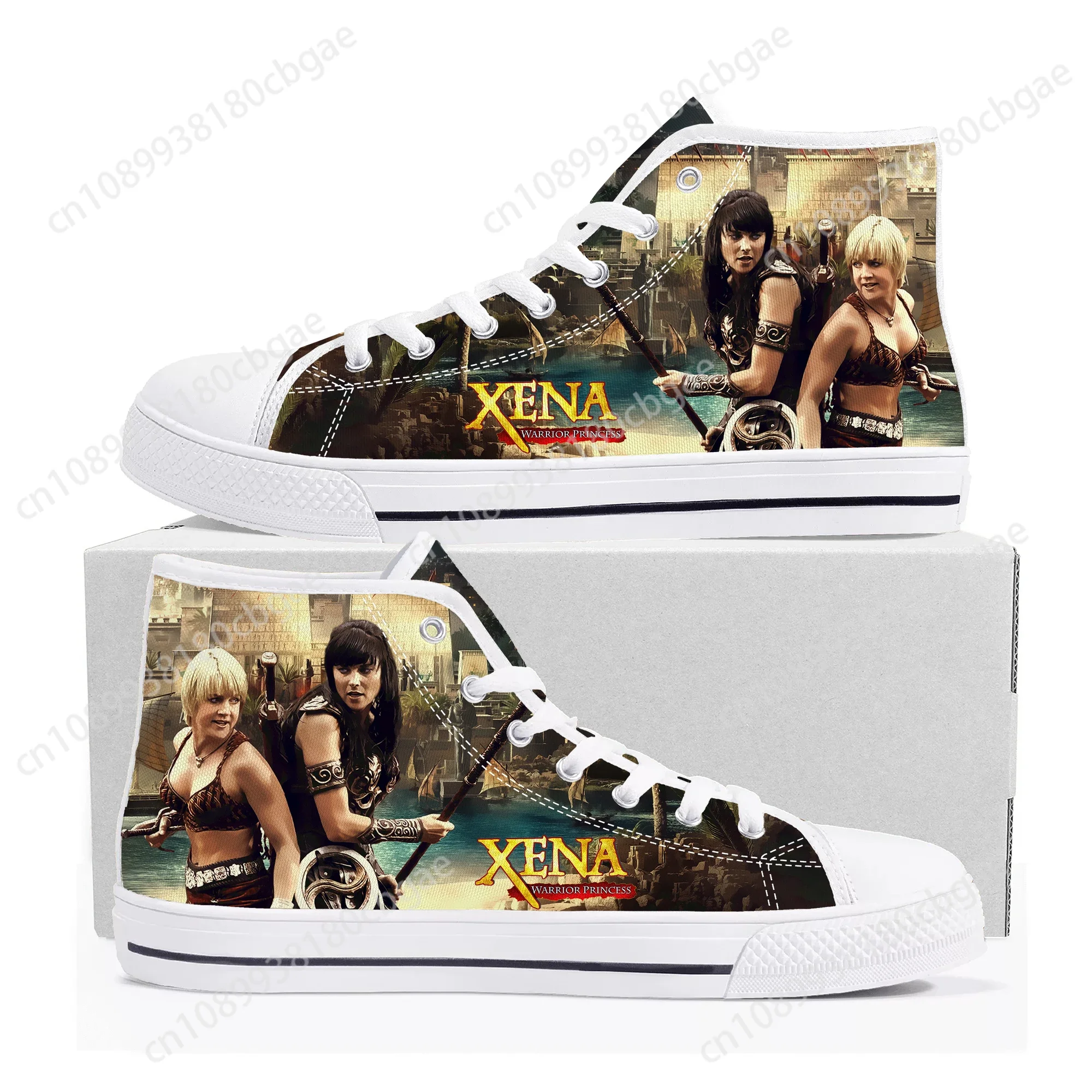 Xena Warrior Princess High Top Sneakers Mens Womens Teenager High Quality Gabrielle Canvas Sneaker Shoe Casual Custom Made Shoes