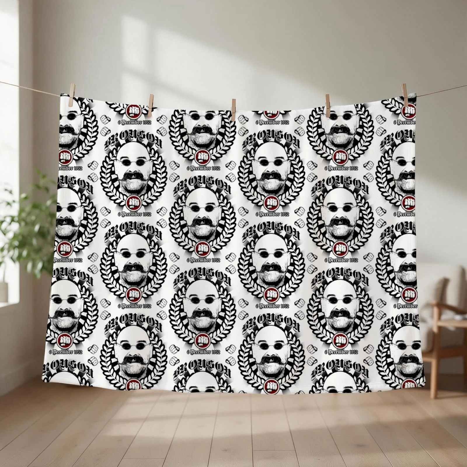 New Bronson (Michael Gordon Peterson) Throw Blanket couch cozy soft plush fuzzy picnic outdoor blanket