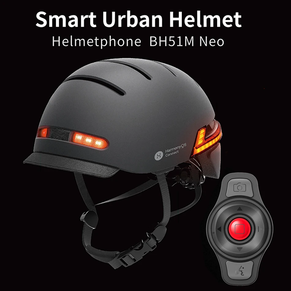 2023 BH51M Smart Bike Helmet with Auto Sensor LED  Bluetooth SOS Alert Cycling MTB Motorcycle Bicycle Scooter Helmets