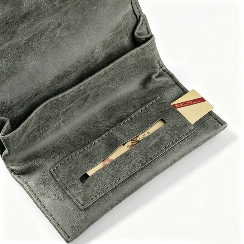 1PC Leather Tobacco Pouch Bag Wallet  Tobacco Herb Bag Pouch Case Portable Smoking Pipe Cigarette Rolling Papers Storage Bag - view 4