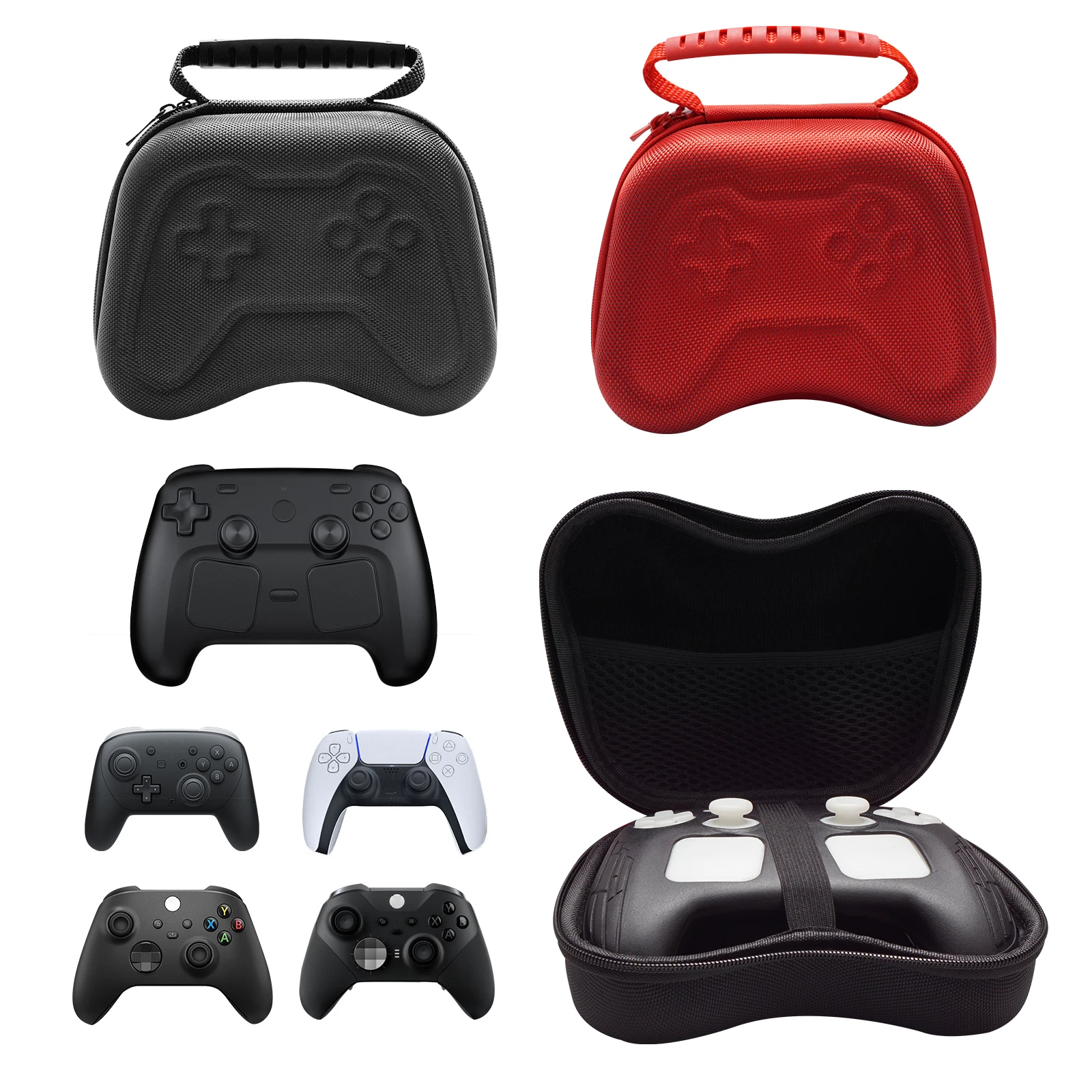 Red New Universal Game Controller Bag For PS4 PS5 XBOX Steam Controller 2 Carrying Storage Bag Protective Zipper Case 2026 view 2