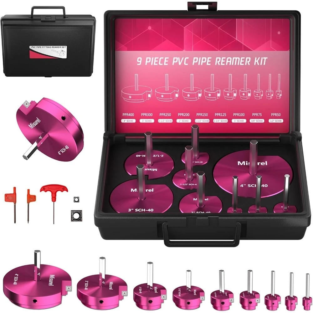 

Набор для расширения труб из ПВХ (9 предметов) с размерами от 1/2 до 4 дюймов и 2 твердосплавными вставками, инструмент для сохранения алюминиевых фитингов, для SCH40, доставка по США