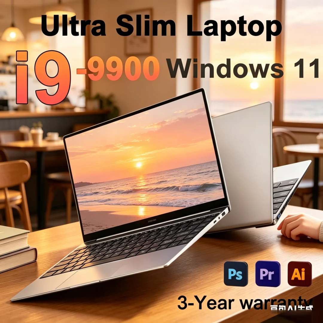 Resilient Sturdy 14.1" Laptop Intel Core I9-9900 32GB 2TB Gaming PC Fashion Office Study Computer PC Windows 11 Pro 1920*1080 HD