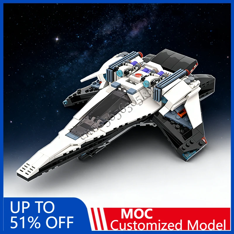 595 PCS War Series Creative Interstellar Explorer Modify Warplane Children Assembly Christmas Gifts Educational DIY Building Set