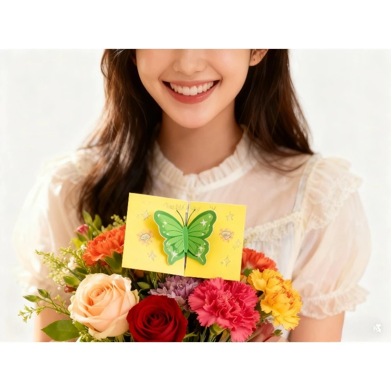 2pcs 3D Butterfly Greeting Cards Ins High Aesthetic Vintage Foldable Blessing Card Gift Wishes Invitations Cards Party Supplies